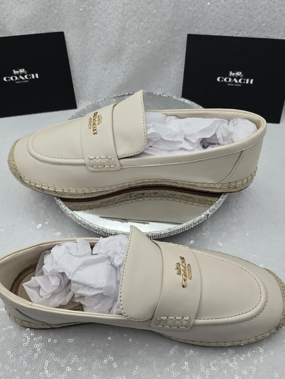 Coach Leather Loafer Espadrille Slip-on Women's 8.5